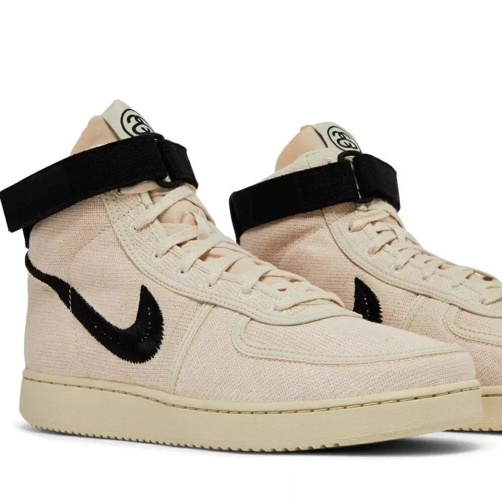 Nike x Stussy Vandal High Fossil DX5425-200 Shoes Sneakers Mens 8.5 US 42 EUR